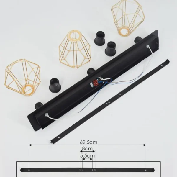 hofstein Plafonnier Cenova Noir, 3 lumières* Lampes Modernes