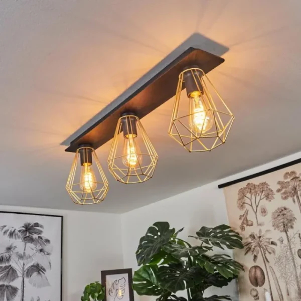 hofstein Plafonnier Cenova Noir, 3 lumières* Lampes Modernes