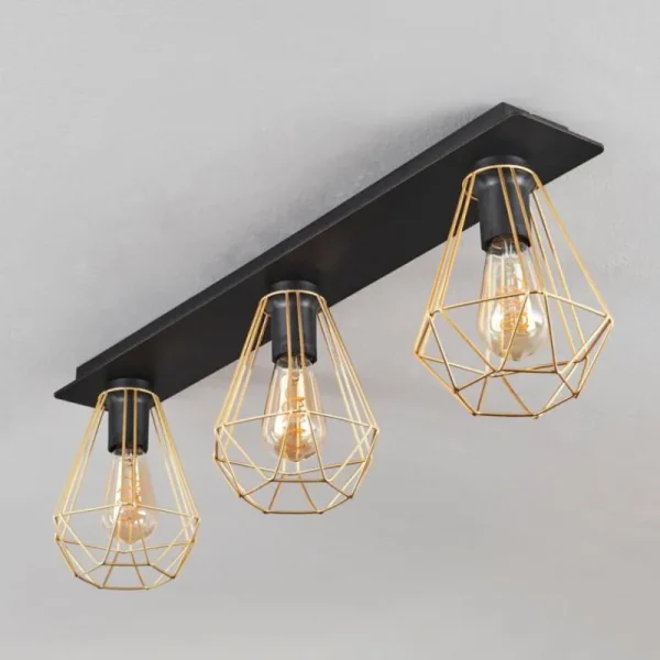 hofstein Plafonnier Cenova Noir, 3 lumières* Lampes Modernes