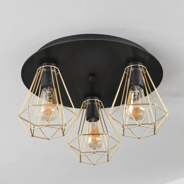 hofstein Plafonnier Cenova Noir, 3 lumières* Lampes Modernes