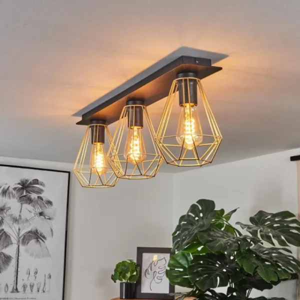 hofstein Plafonnier Cenova Noir, 3 lumières* Lampes Modernes