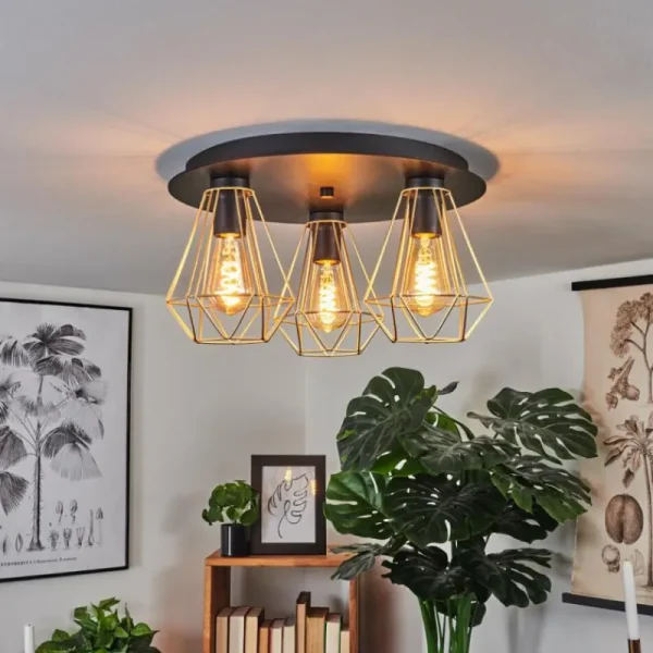 hofstein Plafonnier Cenova Noir, 3 lumières* Lampes Modernes