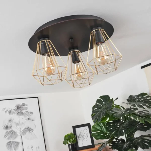 hofstein Plafonnier Cenova Noir, 3 lumières* Lampes Modernes