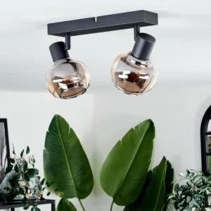 hofstein Plafonnier Cevio Noir, 2 lumières* Lampes Modernes