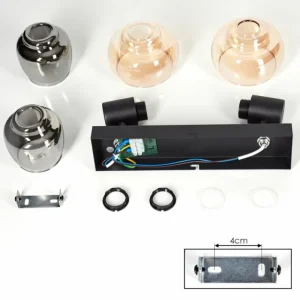 hofstein Plafonnier Cevio Noir, 2 lumières* Lampes Modernes
