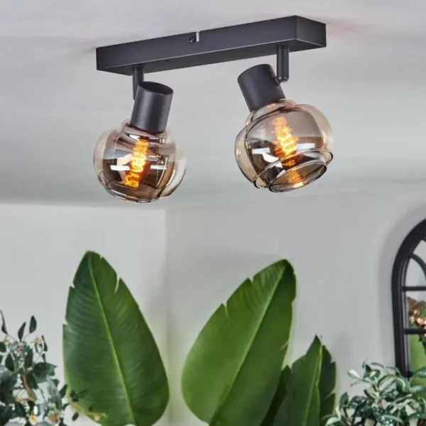 hofstein Plafonnier Cevio Noir, 2 lumières* Lampes Modernes