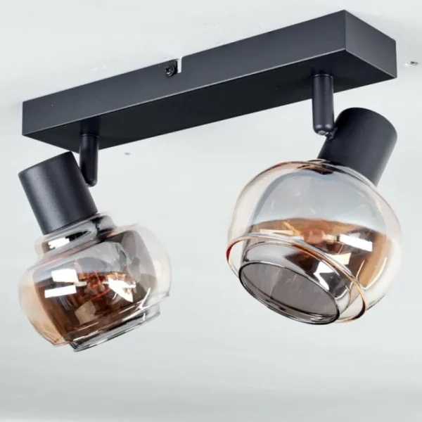 hofstein Plafonnier Cevio Noir, 2 lumières* Lampes Modernes