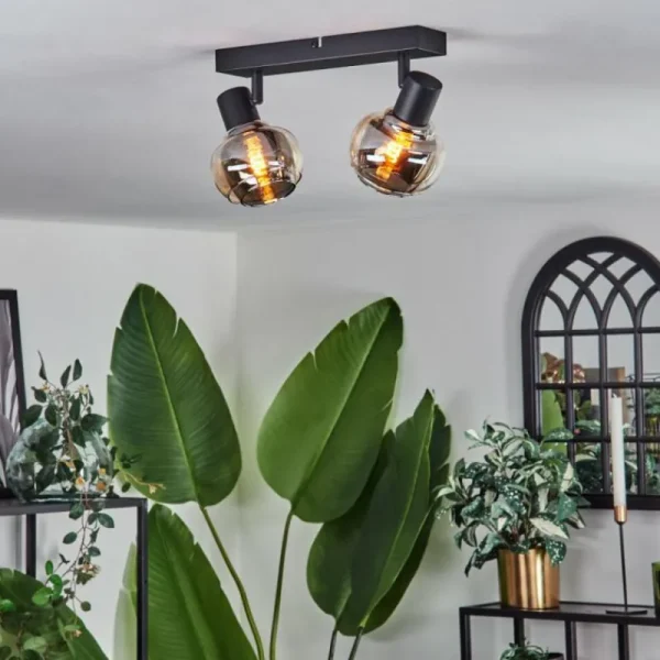 hofstein Plafonnier Cevio Noir, 2 lumières* Lampes Modernes