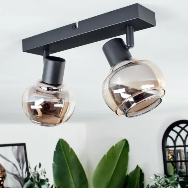 hofstein Plafonnier Cevio Noir, 2 lumières* Lampes Modernes