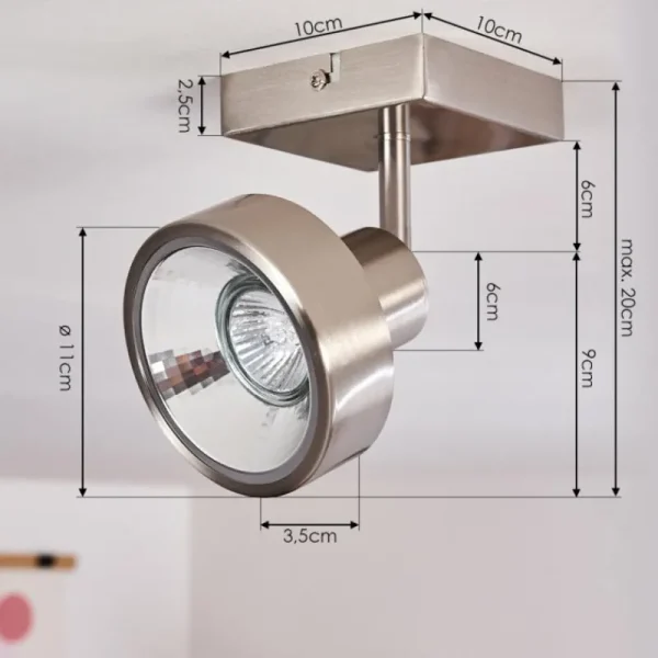 hofstein Plafonnier Chagres Nickel mat, 1 lumière* Lampes En Verre