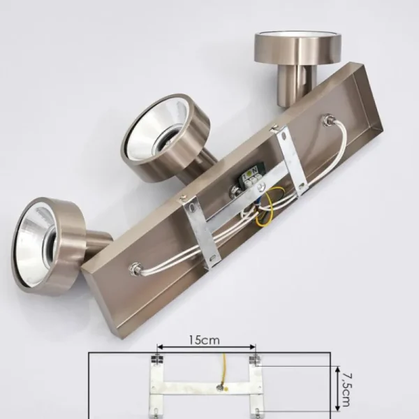 hofstein Plafonnier Chagres Nickel mat, 3 lumières* Lampes En Verre