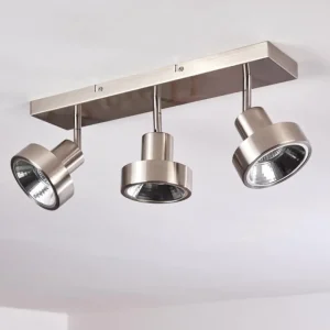 hofstein Plafonnier Chagres Nickel mat, 3 lumières* Lampes En Verre