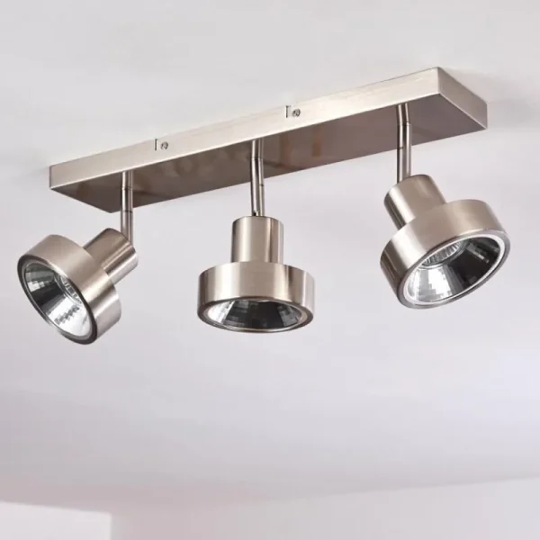 hofstein Plafonnier Chagres Nickel mat, 3 lumières* Lampes En Verre
