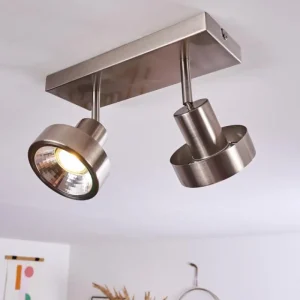 hofstein Plafonnier Chagres Nickel mat, 2 lumières* Lampes En Verre