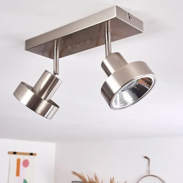 hofstein Plafonnier Chagres Nickel mat, 2 lumières* Lampes En Verre