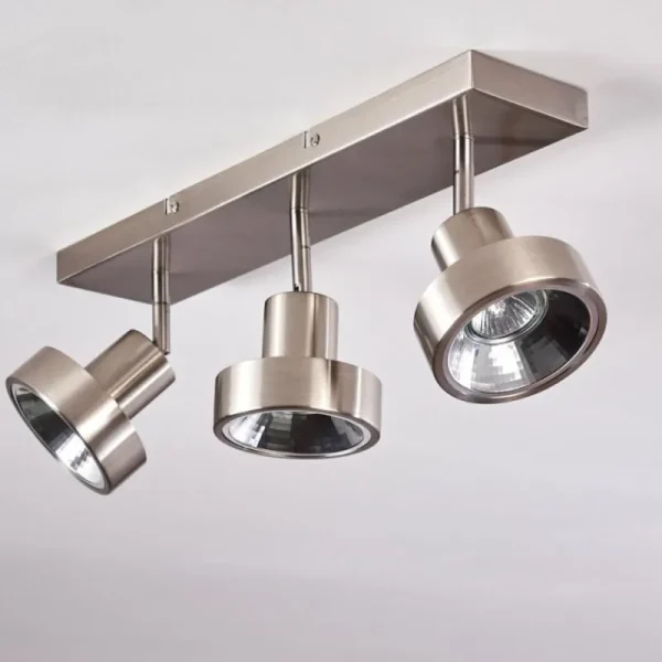hofstein Plafonnier Chagres Nickel mat, 3 lumières* Lampes En Verre