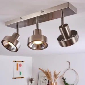 hofstein Plafonnier Chagres Nickel mat, 3 lumières* Lampes En Verre