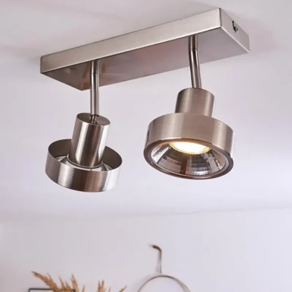 hofstein Plafonnier Chagres Nickel mat, 2 lumières* Lampes En Verre