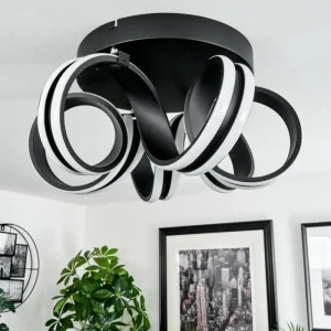 hofstein Plafonnier Chapotia LED Noir, 1 lumière* Lampes Modernes