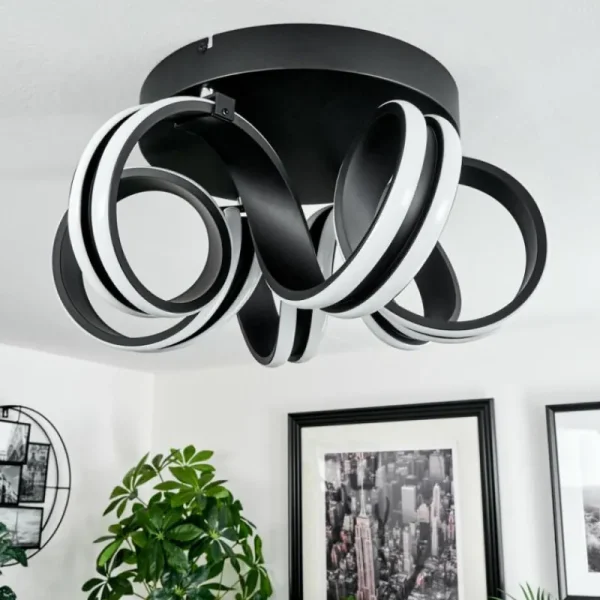 hofstein Plafonnier Chapotia LED Noir, 1 lumière* Lampes Modernes