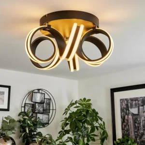 hofstein Plafonnier Chapotia LED Noir, 1 lumière* Lampes Modernes