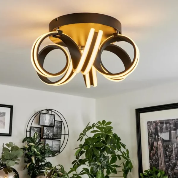 hofstein Plafonnier Chapotia LED Noir, 1 lumière* Lampes Modernes