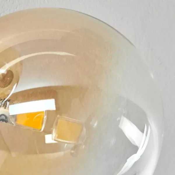 hofstein Plafonnier Chehalis Ambre, Clair, 6 lumières* Lampes En Verre