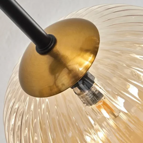 hofstein Plafonnier Chehalis Ambre, 6 lumières* Lampes En Verre