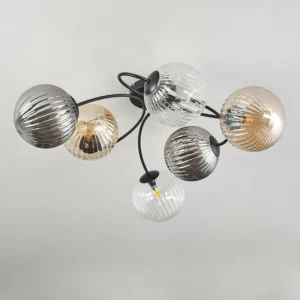 hofstein Plafonnier Chehalis Ambre, Clair, Fumé, 6 lumières* Lampes Modernes