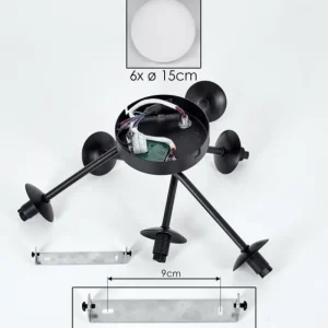 hofstein Plafonnier Chehalis Blanc, 6 lumières* Lampes En Verre