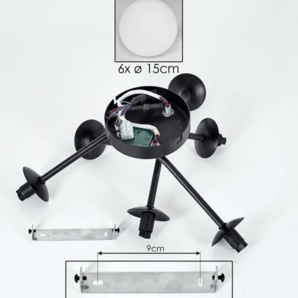 hofstein Plafonnier Chehalis Blanc, 6 lumières* Lampes En Verre