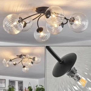 hofstein Plafonnier Chehalis Clair, 6 lumières* Lampes En Verre