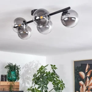 hofstein Plafonnier Chehalis Clair, Fumé, 5 lumières* Lampes Modernes