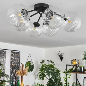 hofstein Plafonnier Chehalis Clair, 6 lumières* Lampes En Verre