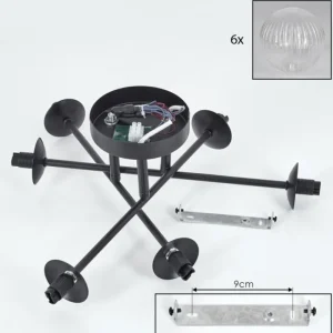 hofstein Plafonnier Chehalis Clair, 6 lumières* Lampes En Verre