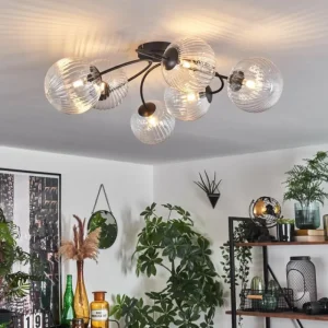 hofstein Plafonnier Chehalis Clair, 6 lumières* Lampes En Verre