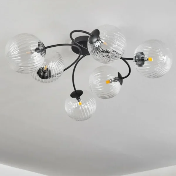 hofstein Plafonnier Chehalis Clair, 6 lumières* Lampes En Verre