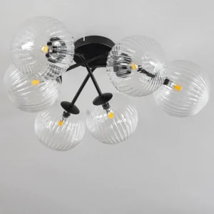 hofstein Plafonnier Chehalis Clair, 6 lumières* Lampes En Verre