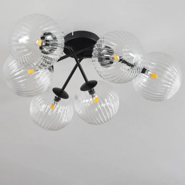 hofstein Plafonnier Chehalis Clair, 6 lumières* Lampes En Verre