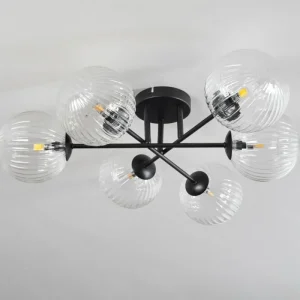 hofstein Plafonnier Chehalis Clair, 6 lumières* Lampes En Verre