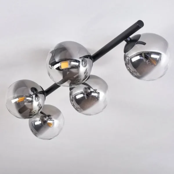 hofstein Plafonnier Chehalis Clair, Fumé, 5 lumières* Lampes Modernes