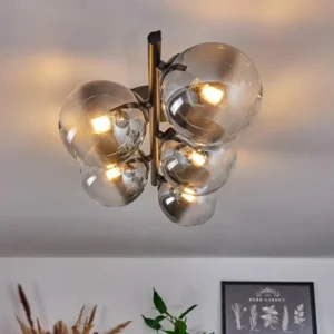 hofstein Plafonnier Chehalis Clair, Fumé, 5 lumières* Lampes Modernes