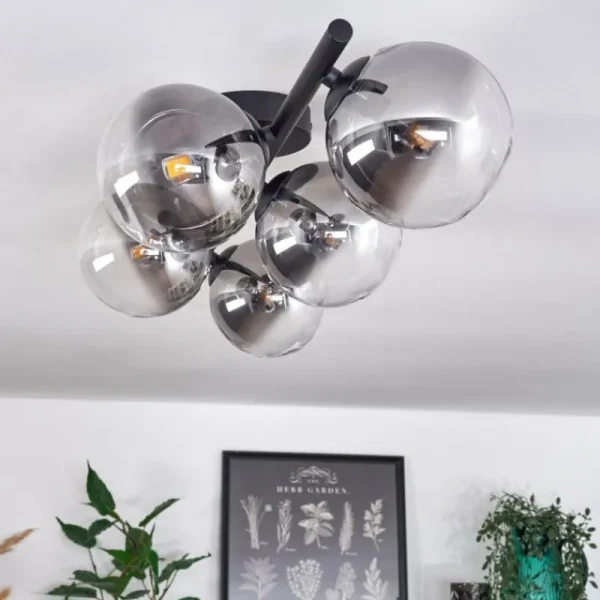 hofstein Plafonnier Chehalis Clair, Fumé, 5 lumières* Lampes Modernes