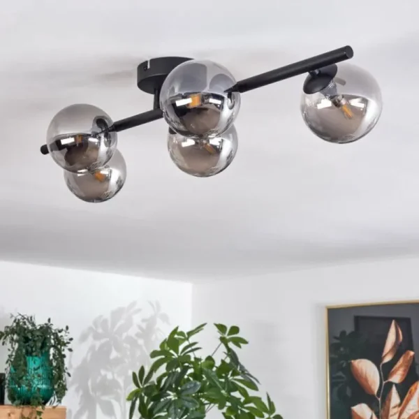 hofstein Plafonnier Chehalis Fumé, 5 lumières* Lampes Modernes