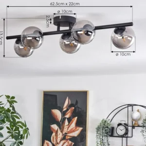 hofstein Plafonnier Chehalis Fumé, 5 lumières* Lampes Modernes
