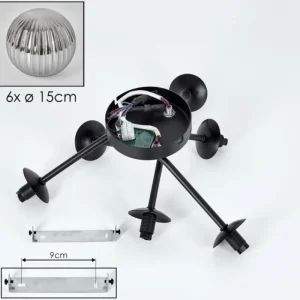 hofstein Plafonnier Chehalis Fumé, 6 lumières* Lampes Modernes