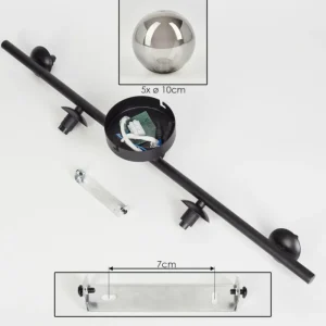 hofstein Plafonnier Chehalis Fumé, 5 lumières* Lampes Modernes