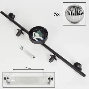hofstein Plafonnier Chehalis Fumé, 5 lumières* Lampes Modernes