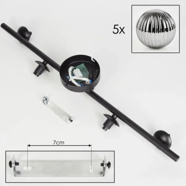hofstein Plafonnier Chehalis Fumé, 5 lumières* Lampes Modernes