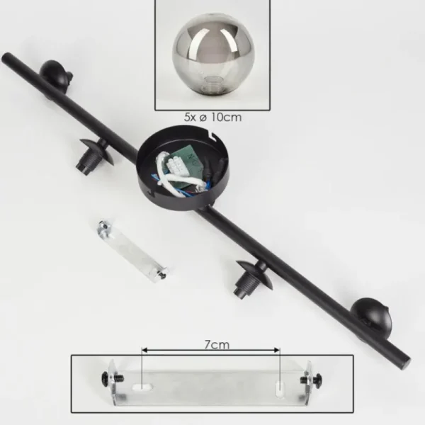 hofstein Plafonnier Chehalis Fumé, 5 lumières* Lampes Modernes